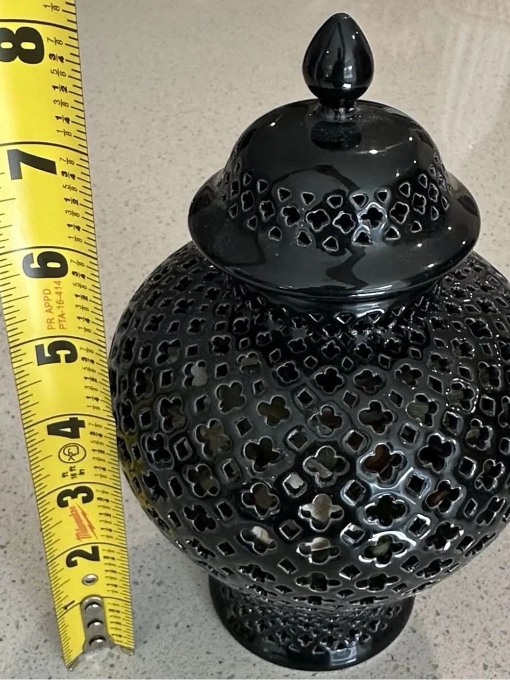 Two's Company Black Textured Ceramic Ginger Jar